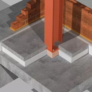 Column base with thermal break material
