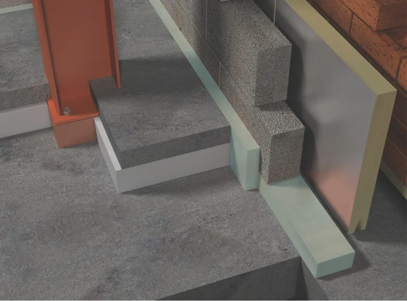 Roof assembly detail with thermal break implementation