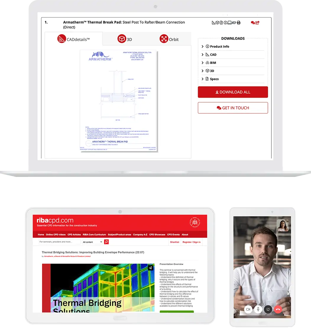 Armatherm product mockup featuring insulation material application